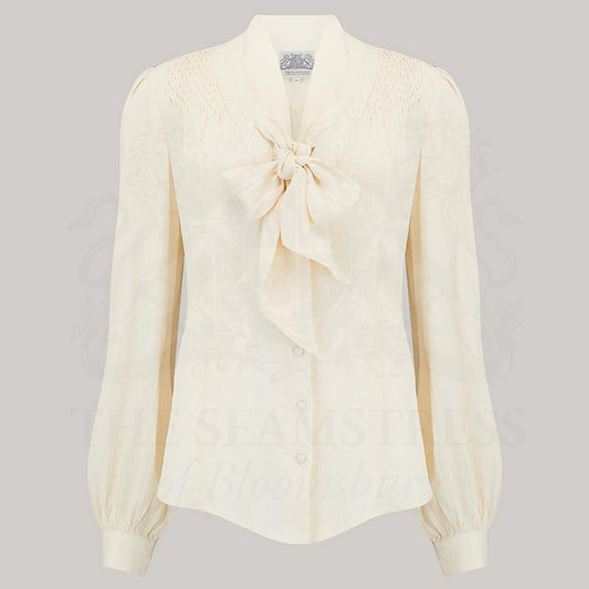 40s Eva Pussy Bow Blouse Long Sleeve - Dotty&Dan