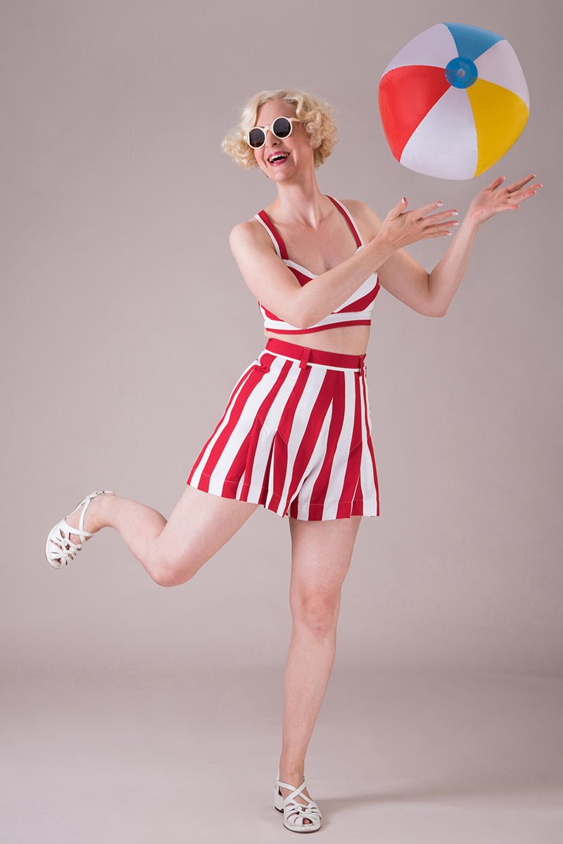 The Hayworth holiday shorts - Red/White stripe - Dotty&Dan