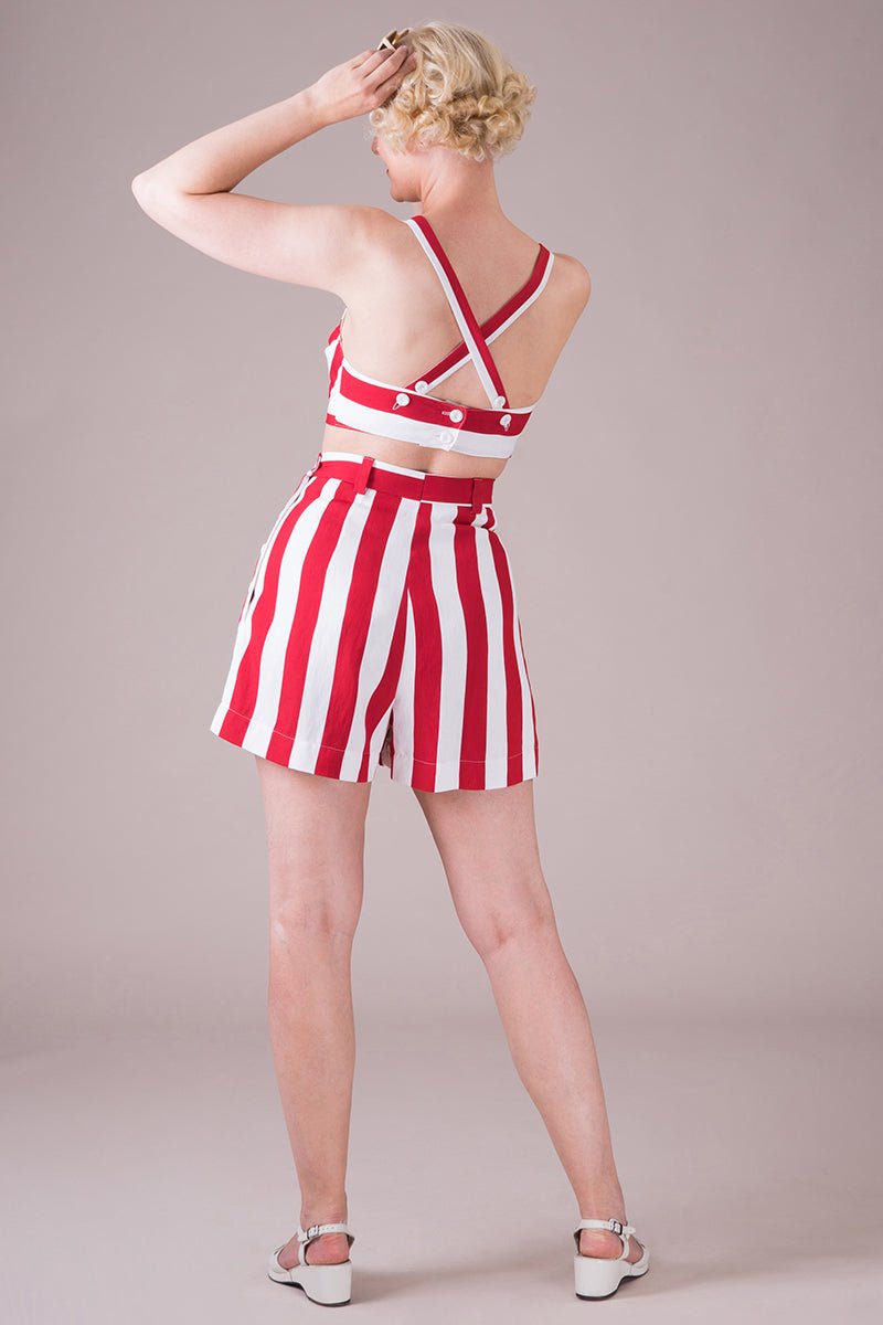 The Hayworth holiday shorts - Red/White stripe - Dotty&Dan