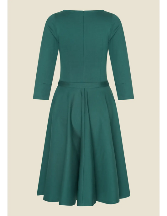 Vintage-inspiriertes grünes Kleid aus Punto di Roma Jersey