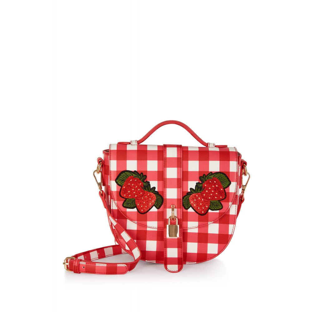 Lydia Gingham Bag - red/white Strawberry