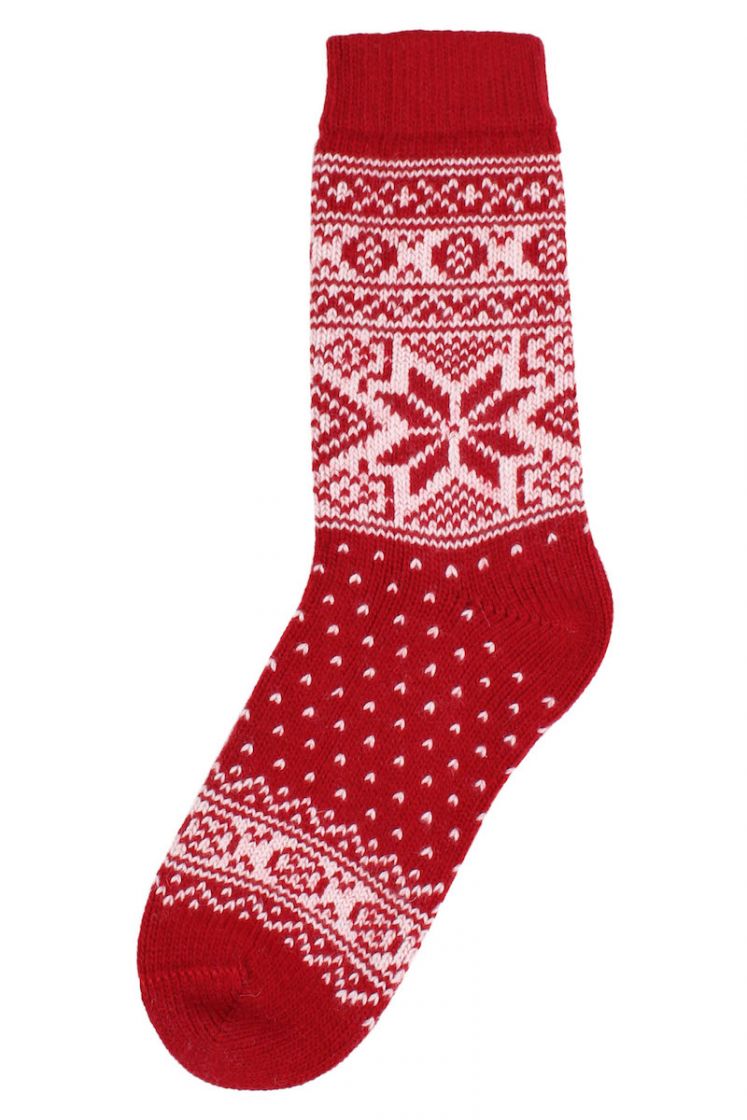 Stay Warm Wool Sock - Rot/Weiss