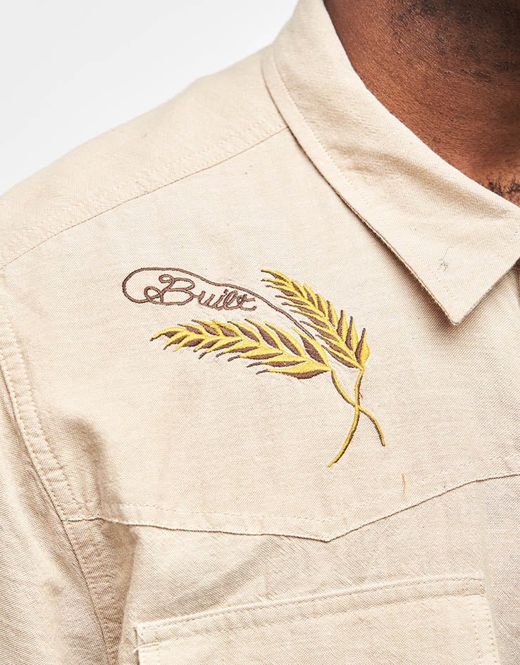 Brixton x Ford Khaki Shirt mit Druckknöpfen
