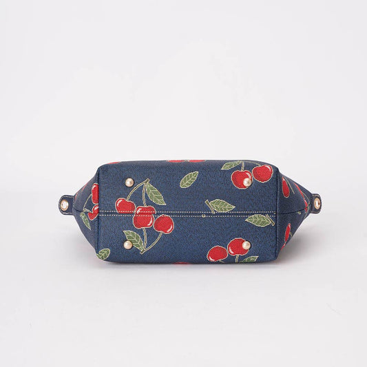 Bodenansicht der Signare Gobelin Tasche mit Kirschmotiv