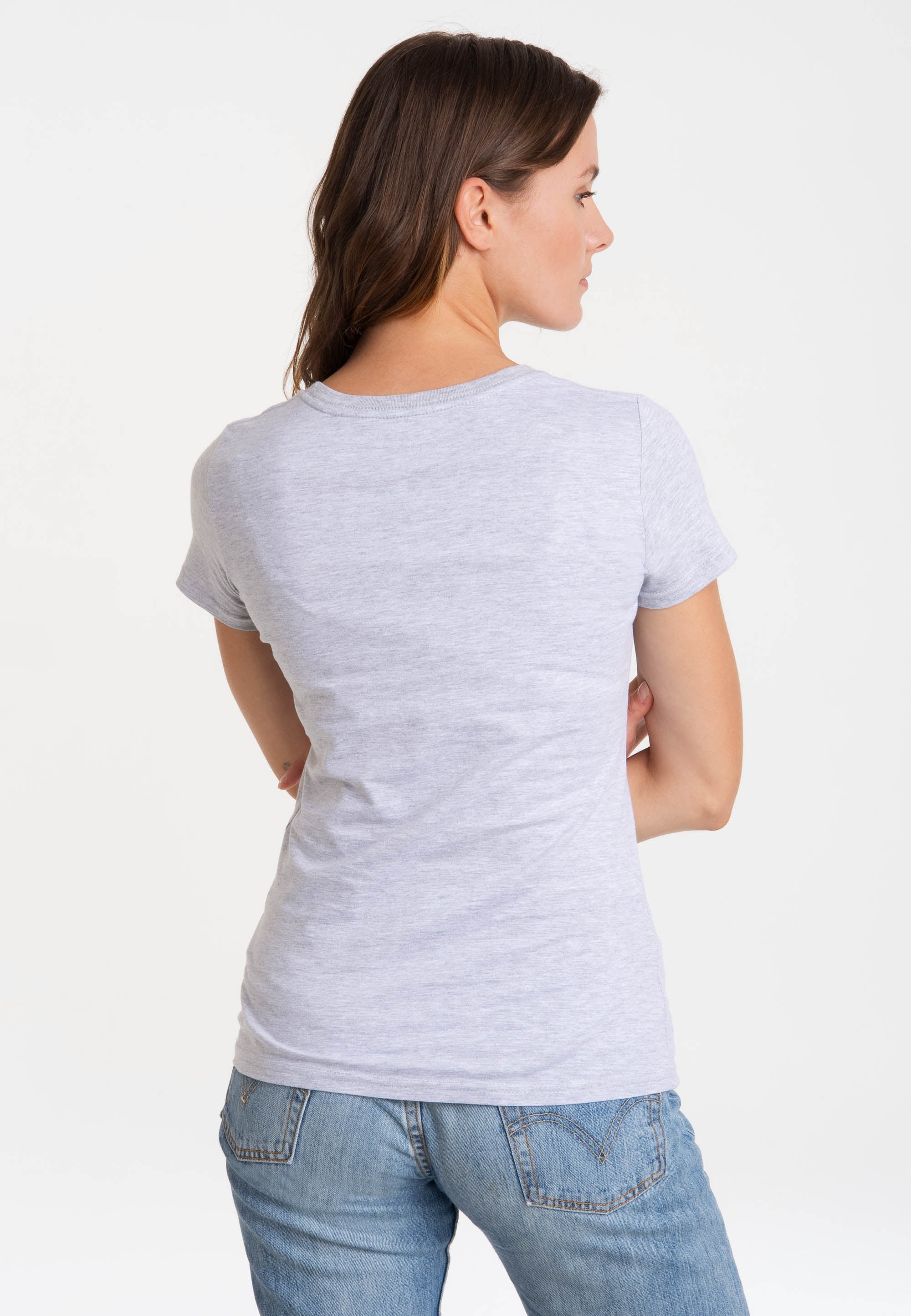 Peanuts Vintage Shirt Damen Rückansicht grau