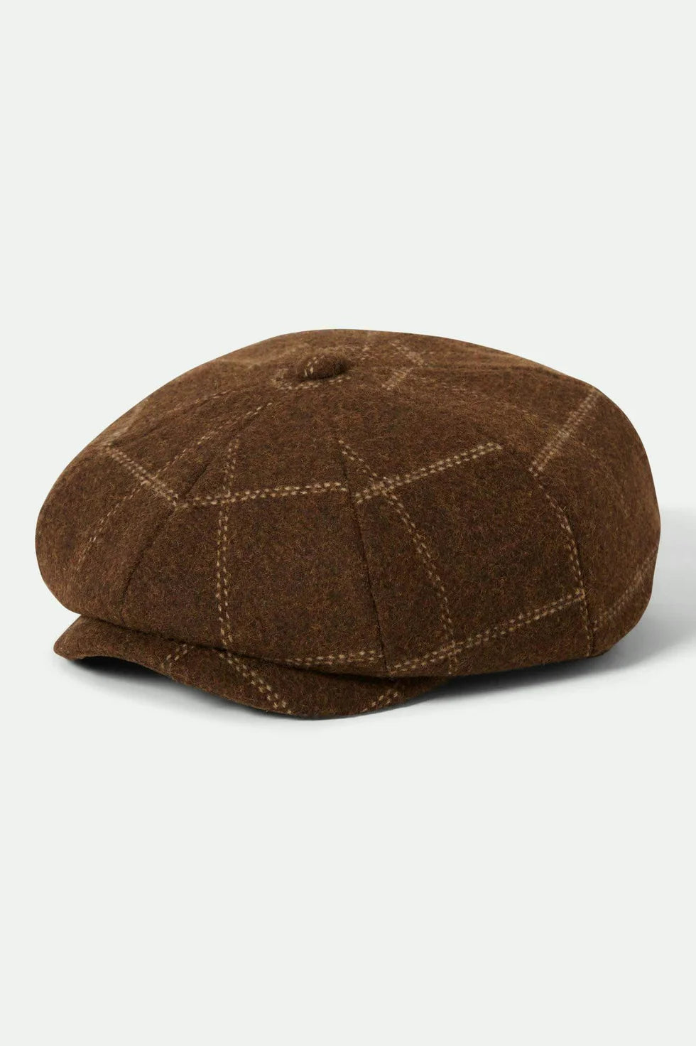 Brixton Brood Baggy Snap Cap braun kariert im 20s-Stil