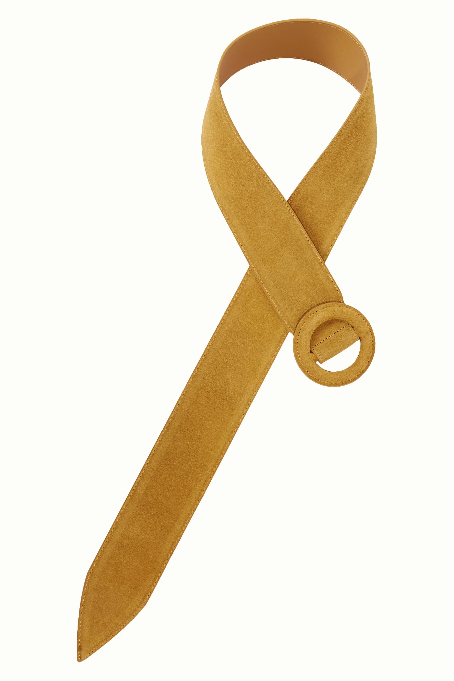 Breiter Lederschiebegürtel Senfgelb Damenmode Accessoire