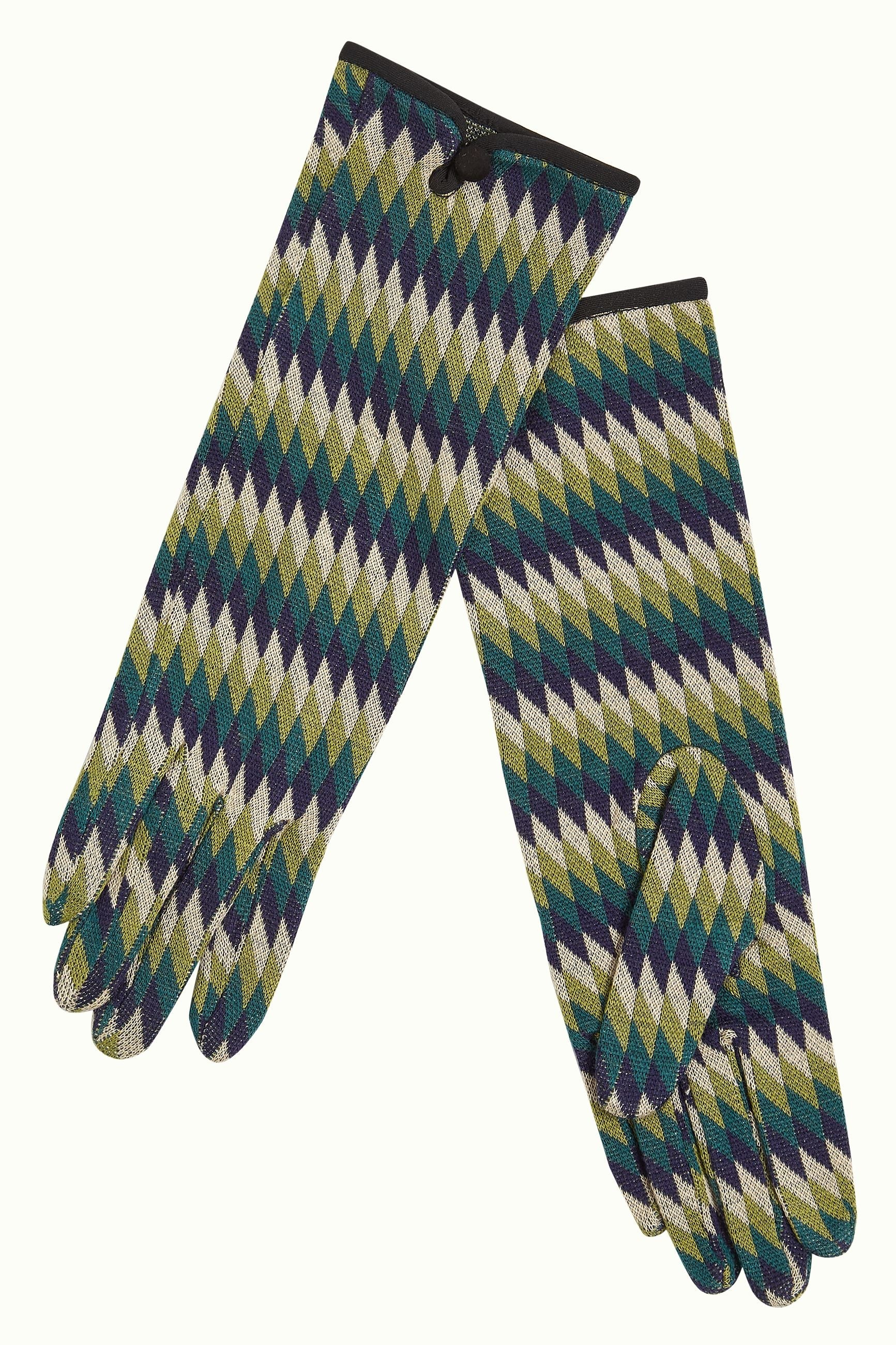 Stoff-Handschuhe long Birdie - evening blue - Dotty&Dan