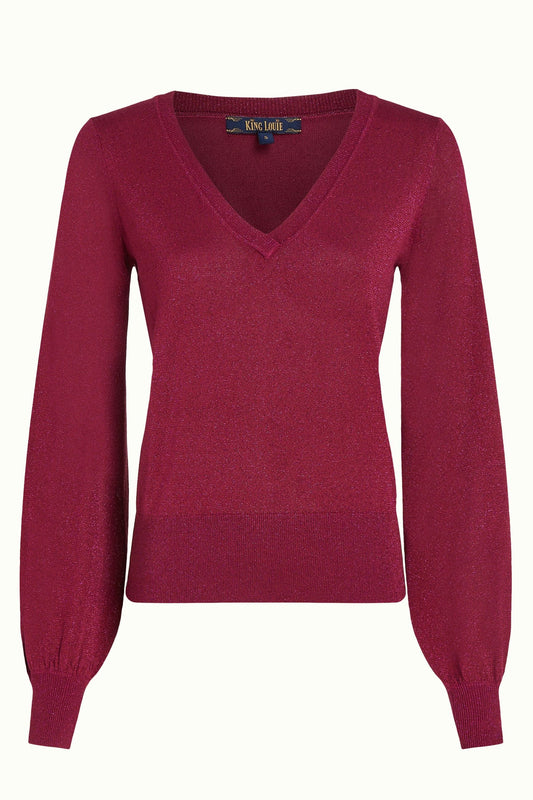 V Neck Bellsleeve Spiro - fuchsia - Dotty&Dan