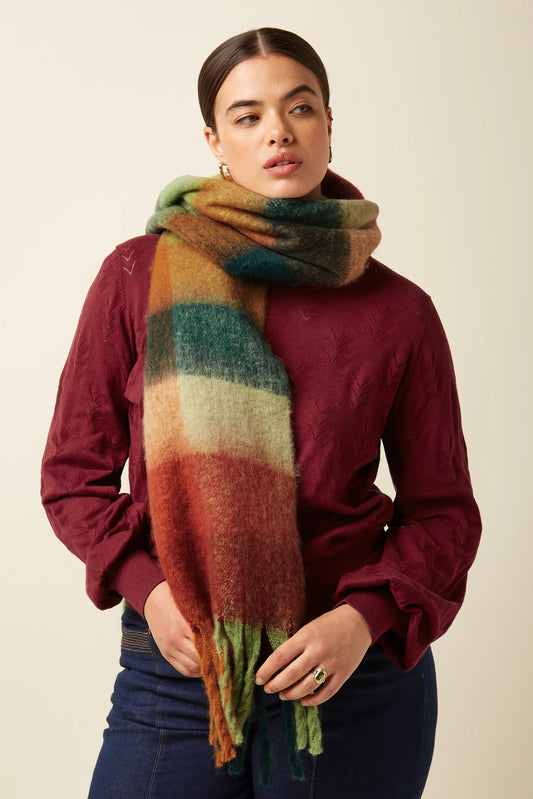 Schal Check Multi - pine green - Dotty&Dan