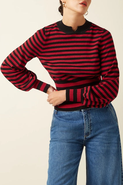 Flavia Top Berry - chili red - Dotty&Dan