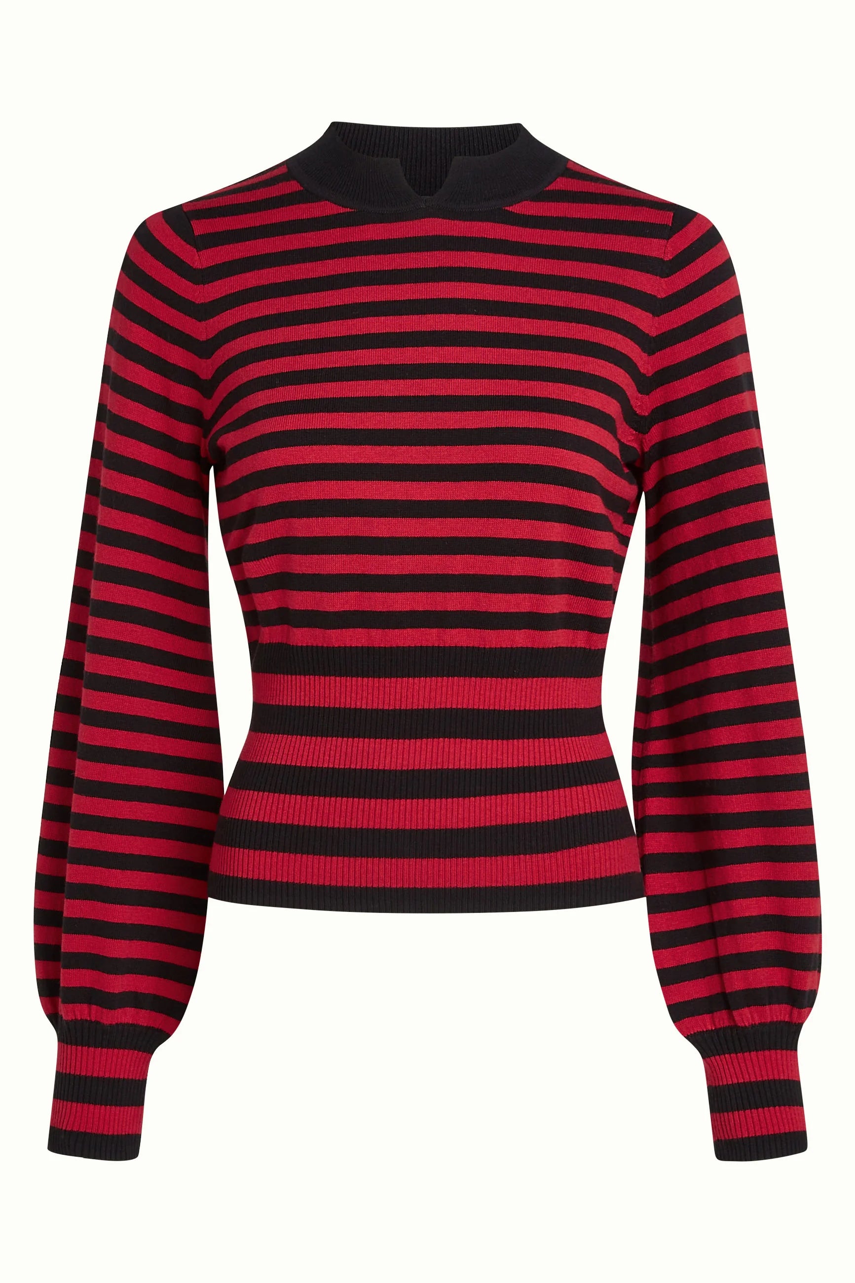 Gestreifter Pullover rot-schwarz Damenmode Vintage
