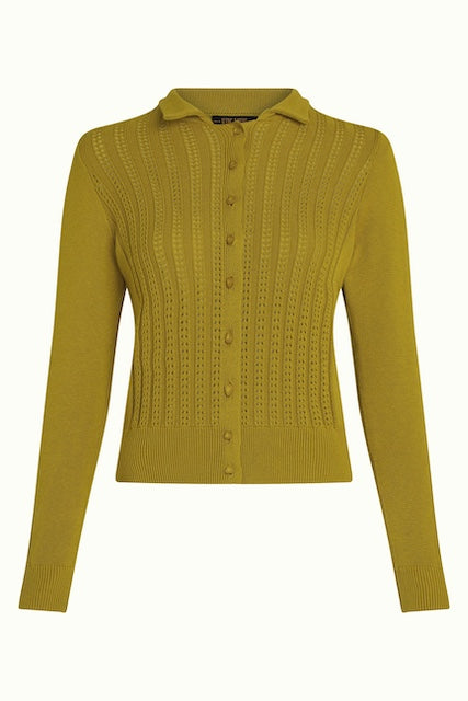 Sofie Cardi Carmi Strickjacke Curry Yellow Baumwolle Cashmere Damenmode
