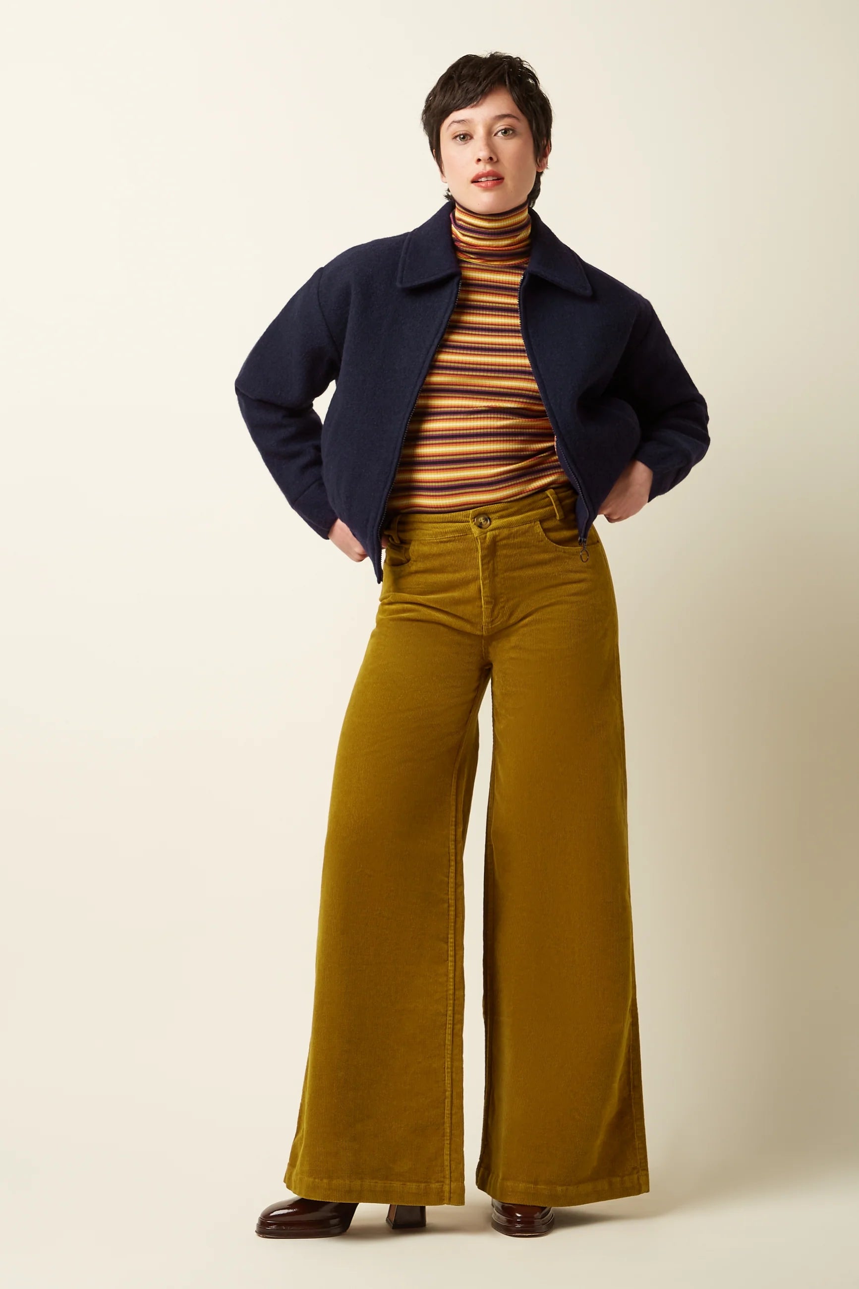 ay Wolljacke Kennedy gefüttert elegant retro