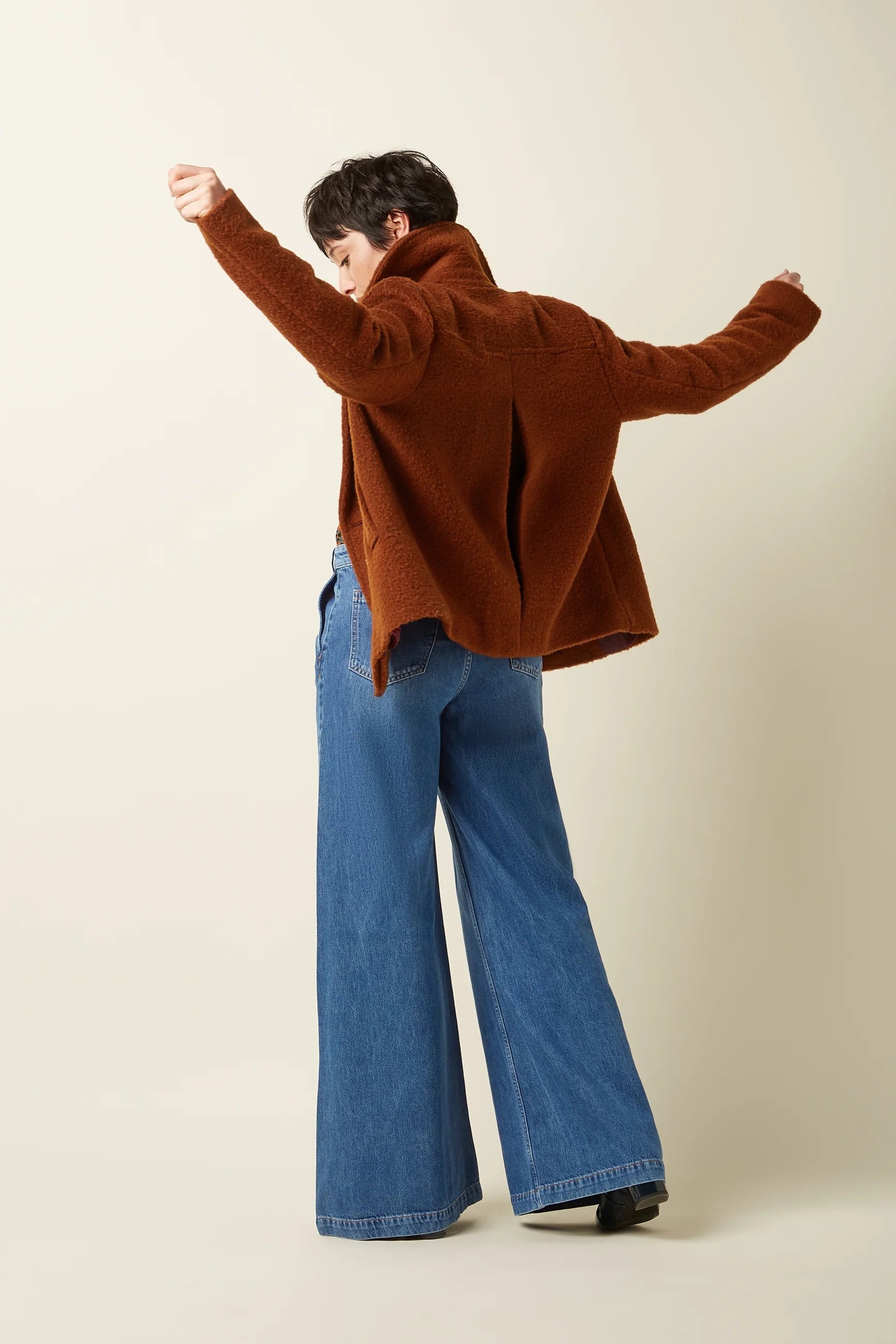 Brauner Damenmantel Patti Nerlino mit Knopfleiste