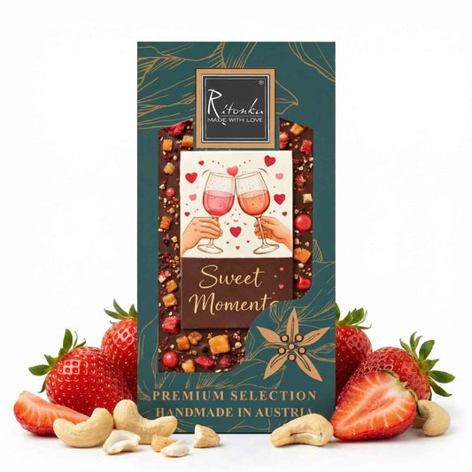 Milchschokolade Sweet Moments – Erdbeere & Cashew von Ritonka – Produktfoto