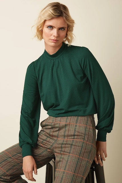 Phoebe Top Piper - botanical green