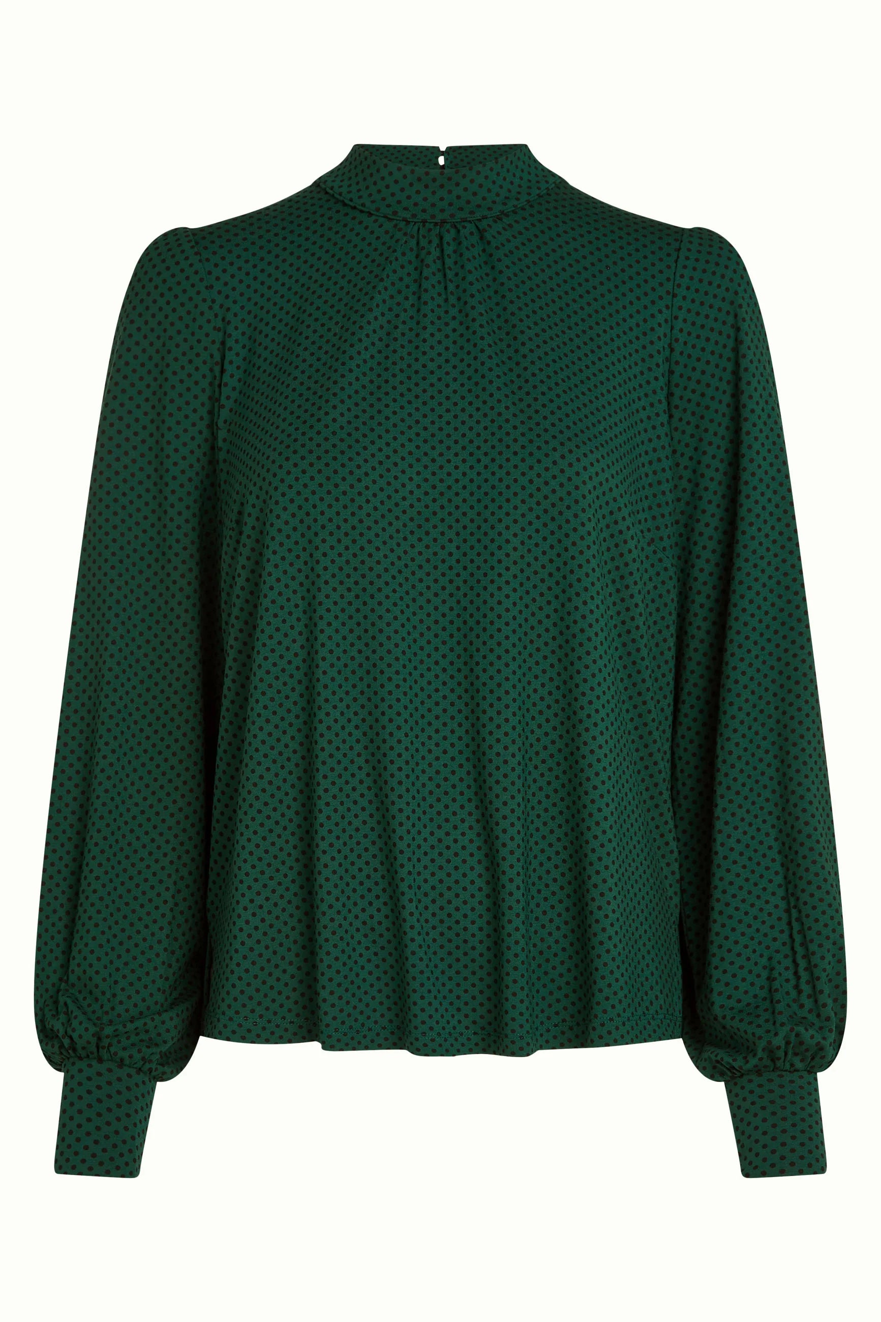 Phoebe Top Piper grün gepunktet High Neck Damenbluse LENZING Viskose