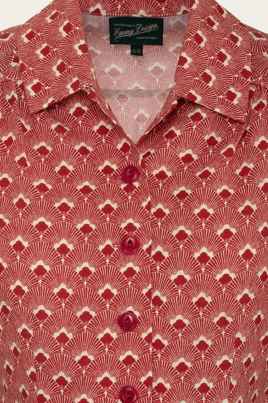 That Same Old Favorite Blouse - Red art deco fans - Dotty&Dan