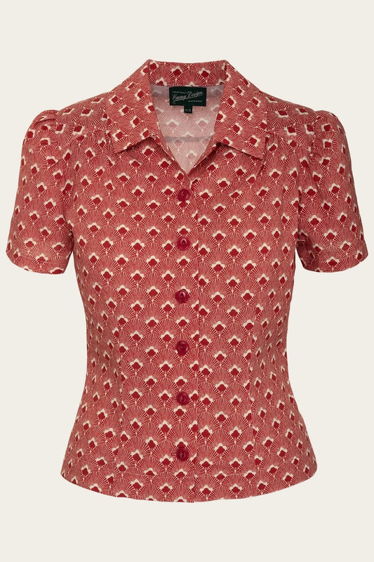 That Same Old Favorite Blouse - Red art deco fans - Dotty&Dan