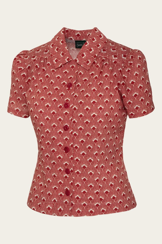 That Same Old Favorite Blouse - Red art deco fans - Dotty&Dan