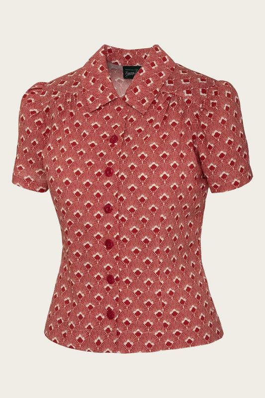 That Same Old Favorite Blouse - Red art deco fans - Dotty&Dan
