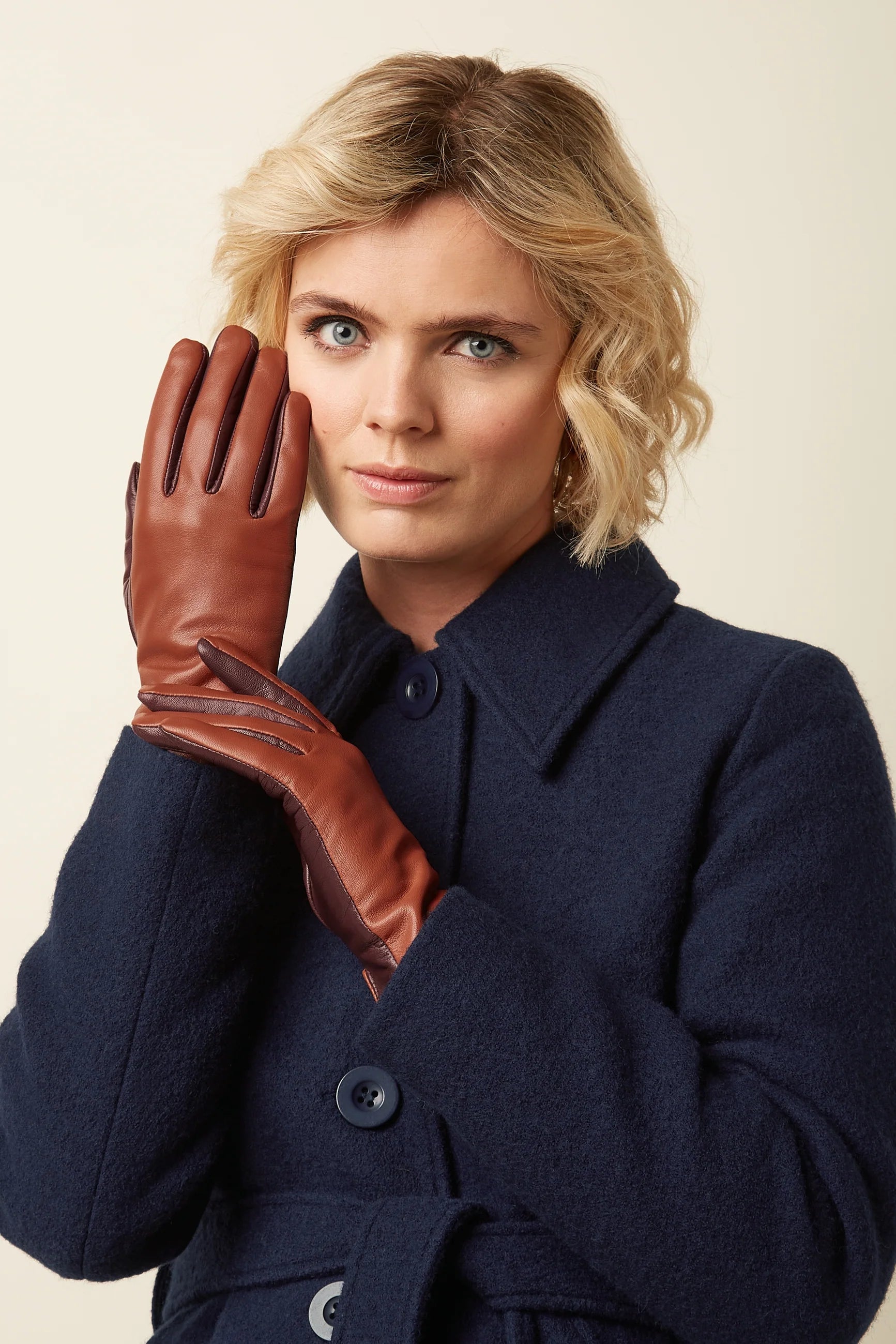 Lederhandschuhe zweifarbig - porto red - Dotty&Dan