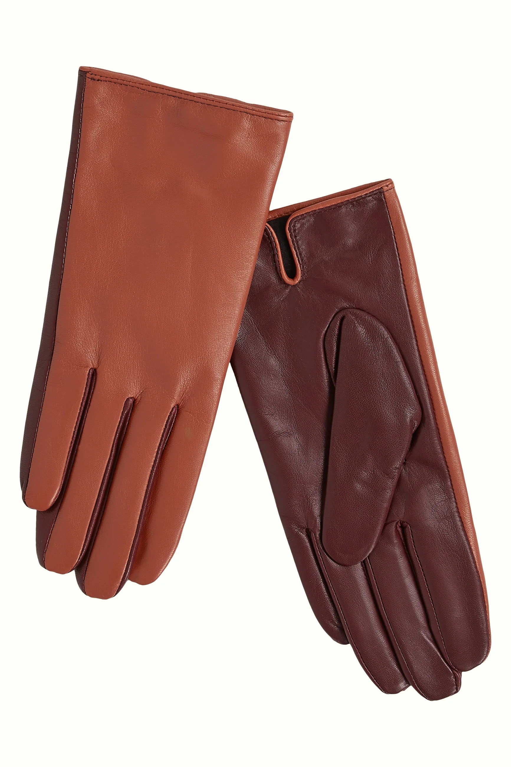 Lederhandschuhe zweifarbig - porto red