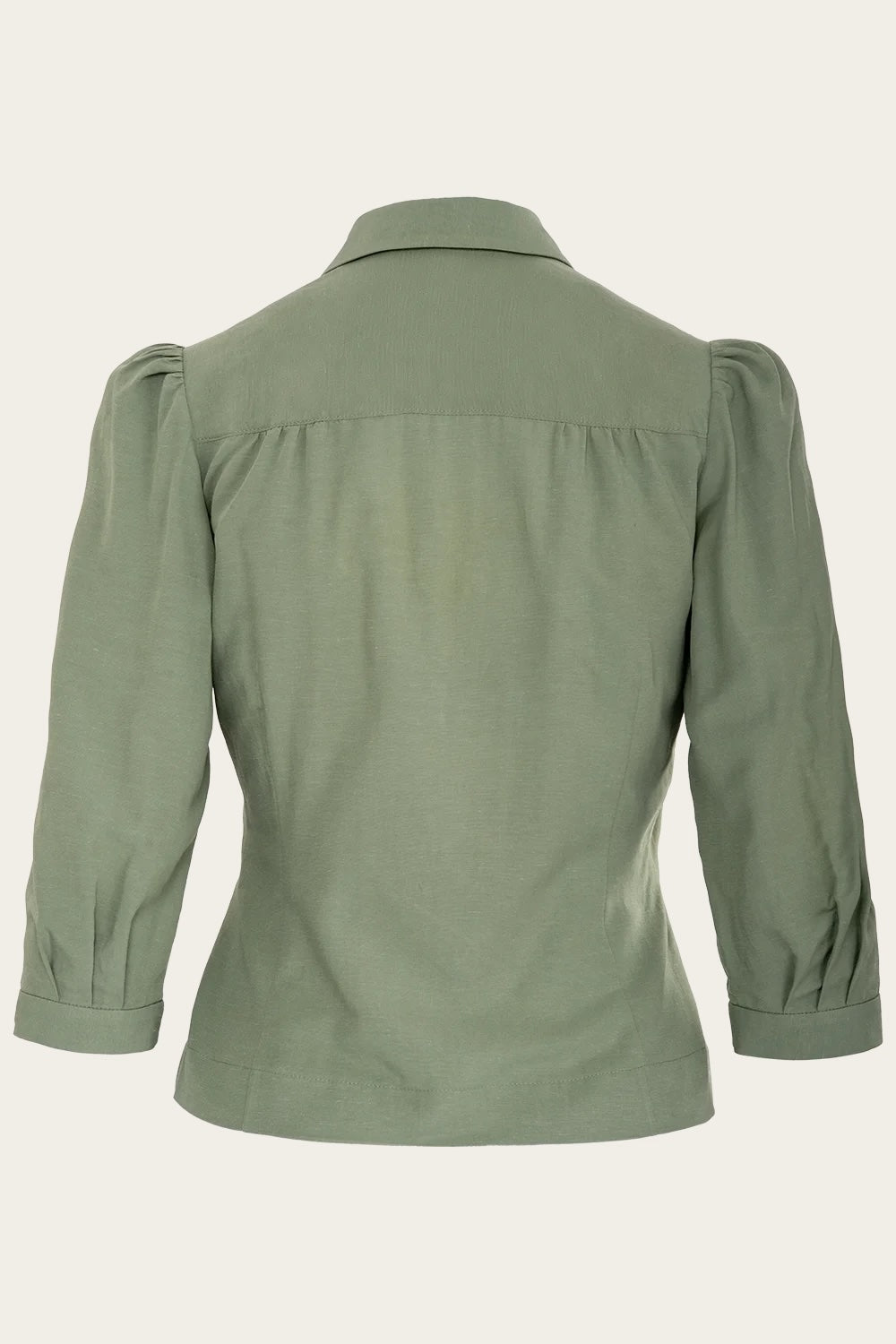 Taillierte Vintage Bluse mit Dreiviertelärmeln