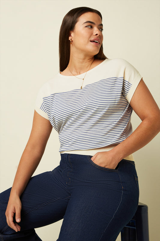 King Louie Lina Top D’Oleron Vorderansicht – Bio Baumwolle gestreift
