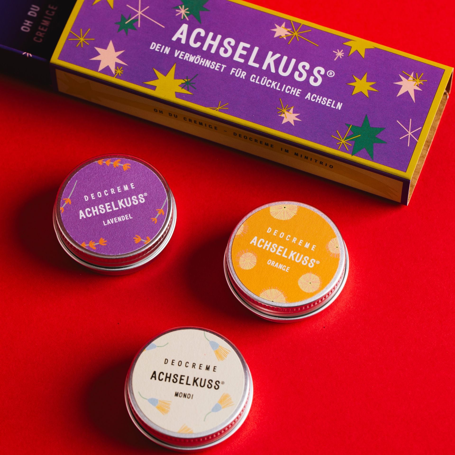 ACHSELKUSS Weihnachts-Trio Mini-Deocreme Set in Geschenkbox
