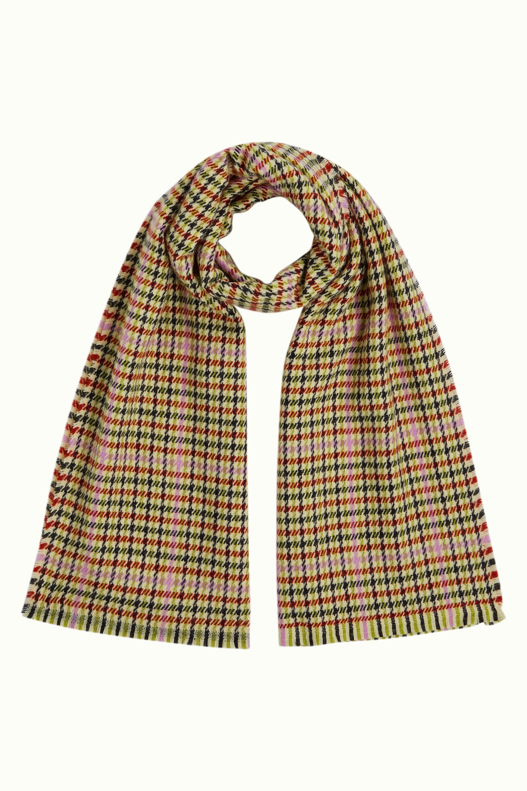 King Louie Houndstooth Scarf Spicy Brown – Detailansicht