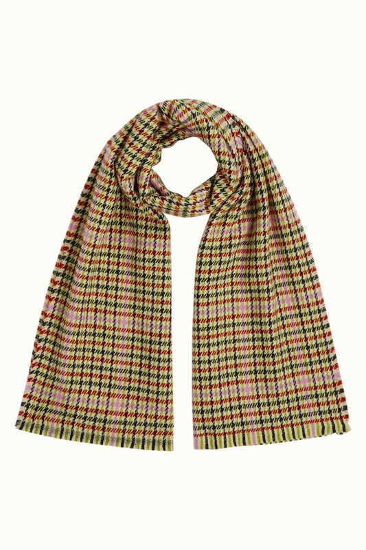 King Louie Houndstooth Scarf Spicy Brown – Detailansicht