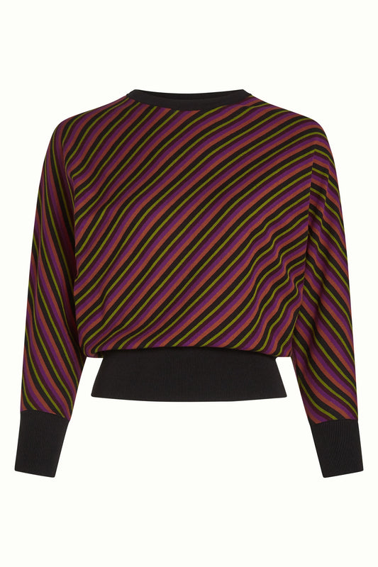 King Louie Daria Top Blaze in Porto Red mit mehrfarbigem Streifenmuster 