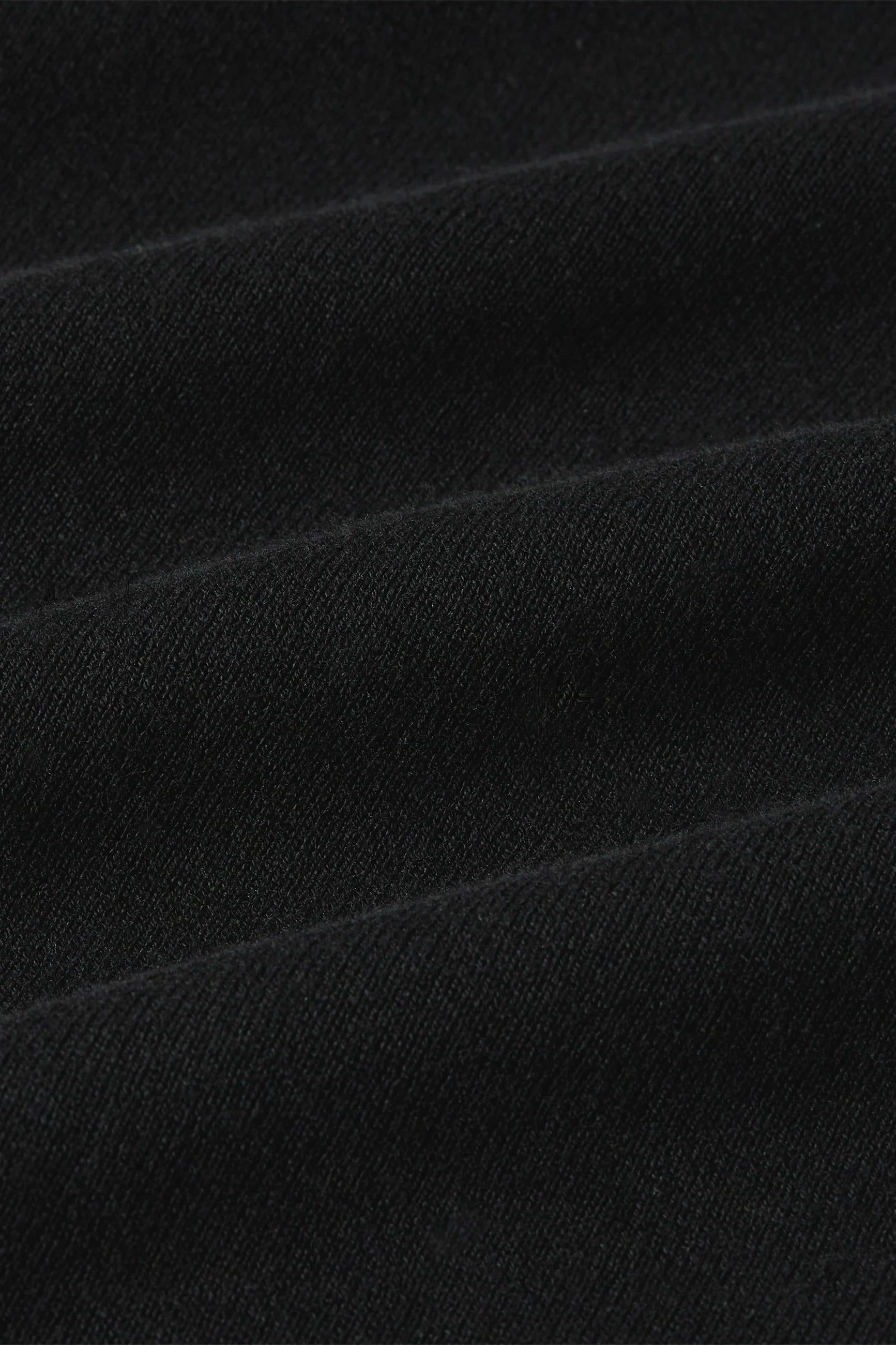 Detailaufnahme des schwarzen Bio-Baumwollstricks vom Ute Cardi Club