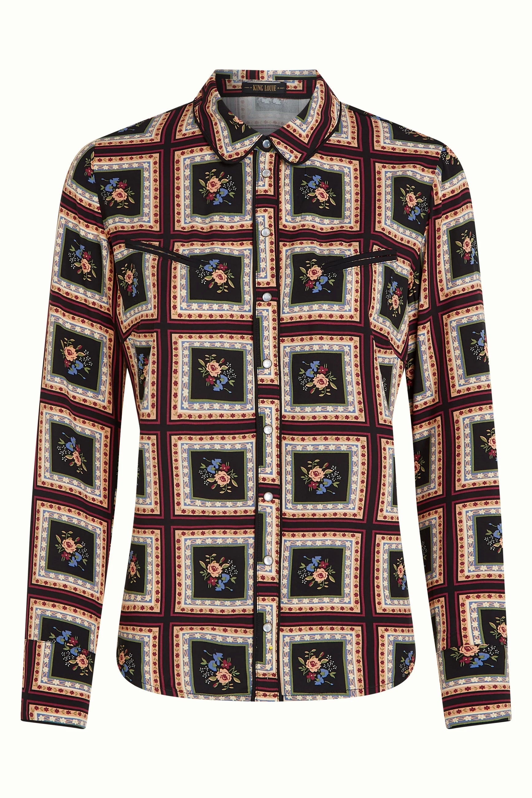  King Louie Melrose Bluse mit geometrischem Blumenmuster