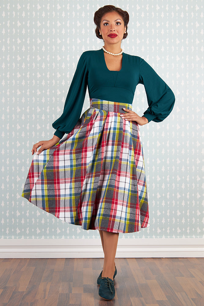 Agnelle-Tarnia Swing Rock kariert im 50s-Stil – Frontansicht