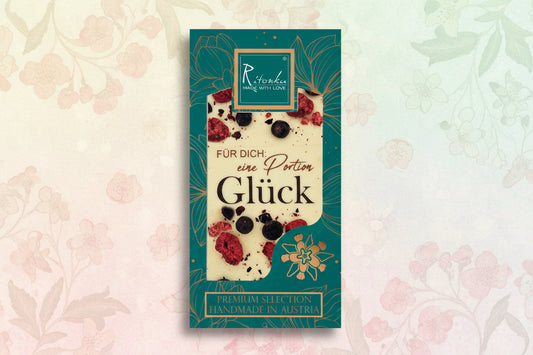 Premium weiße Schokolade - Für Dich eine Portion Glück - Dotty&Dan