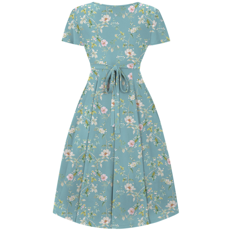 Lyra Kleid - Türkis Sommerblumenmuster - Dotty&Dan