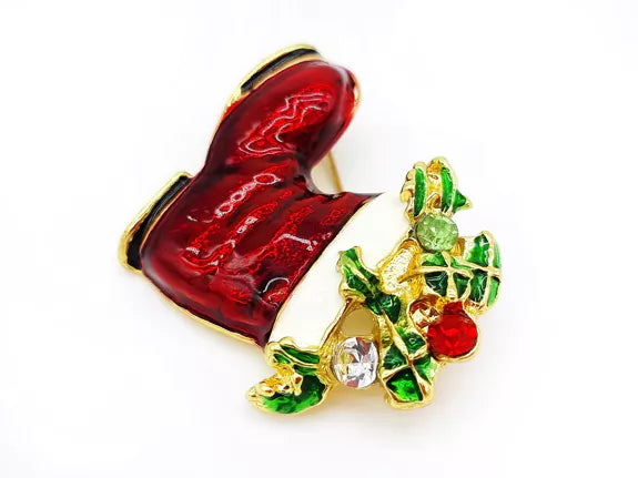 Weihnachtsbrosche - Santa Boot - Dotty&Dan