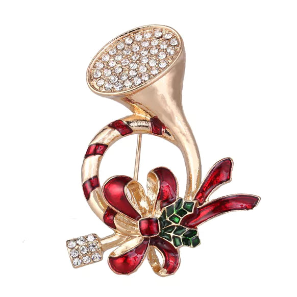 Weihnachtsbrosche - Weihnachtshorn - Dotty&Dan