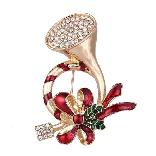 Weihnachtsbrosche - Weihnachtshorn - Dotty&Dan