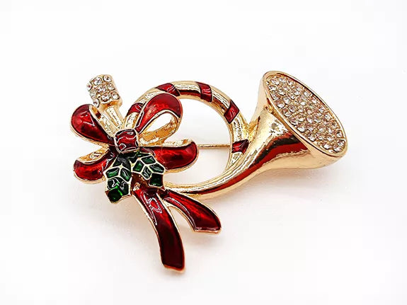 Weihnachtsbrosche - Weihnachtshorn - Dotty&Dan