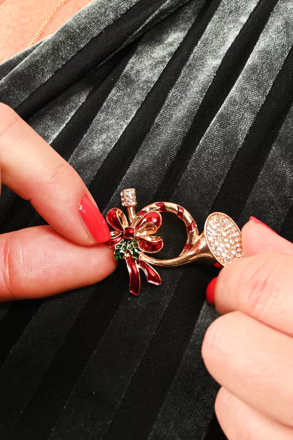 Weihnachtsbrosche - Weihnachtshorn - Dotty&Dan