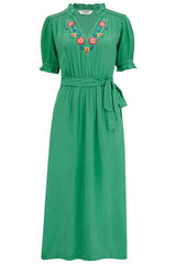 Midi Dress Carlota Folklore - grün