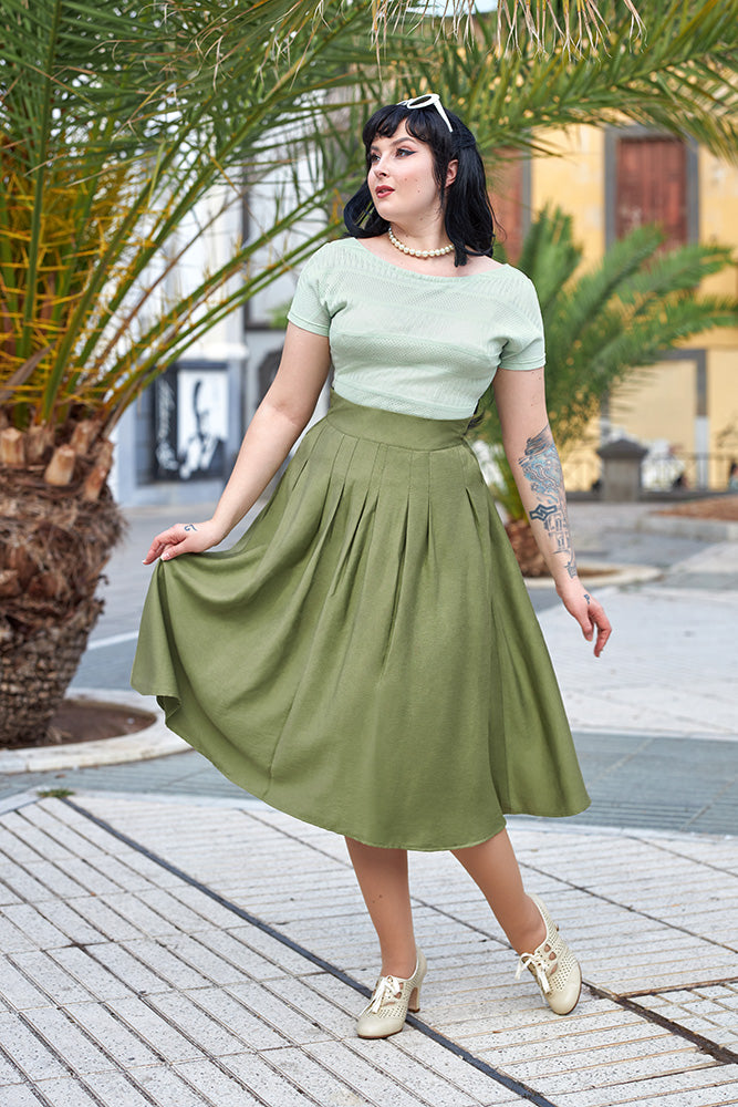 Faltenrock Francoise-Gia - grasgrün - Dotty&Dan