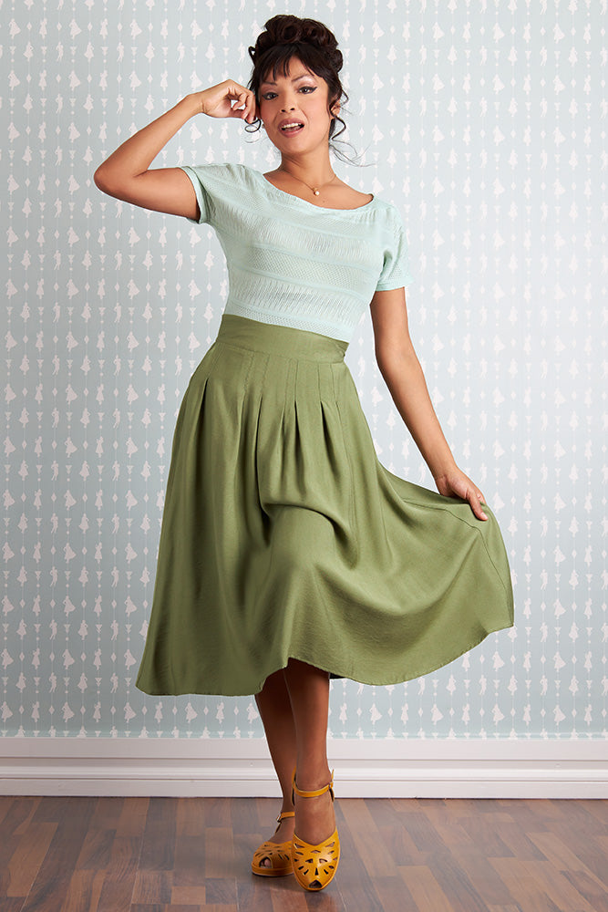 Faltenrock Francoise-Gia - grasgrün - Dotty&Dan