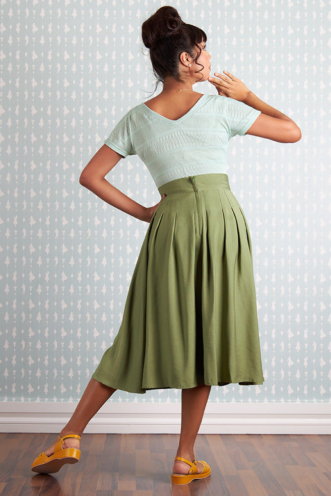 Faltenrock Francoise-Gia - grasgrün - Dotty&Dan