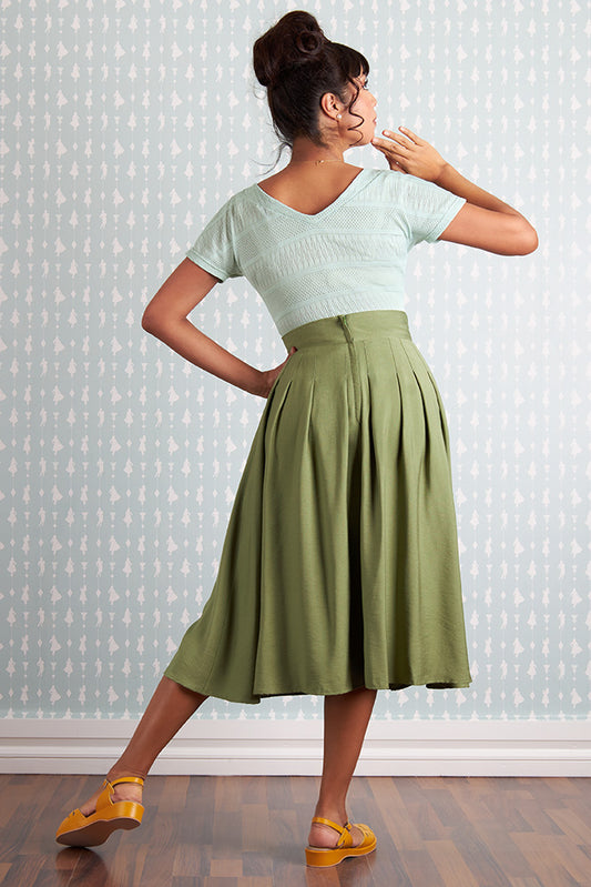 Faltenrock Francoise-Gia - grasgrün - Dotty&Dan