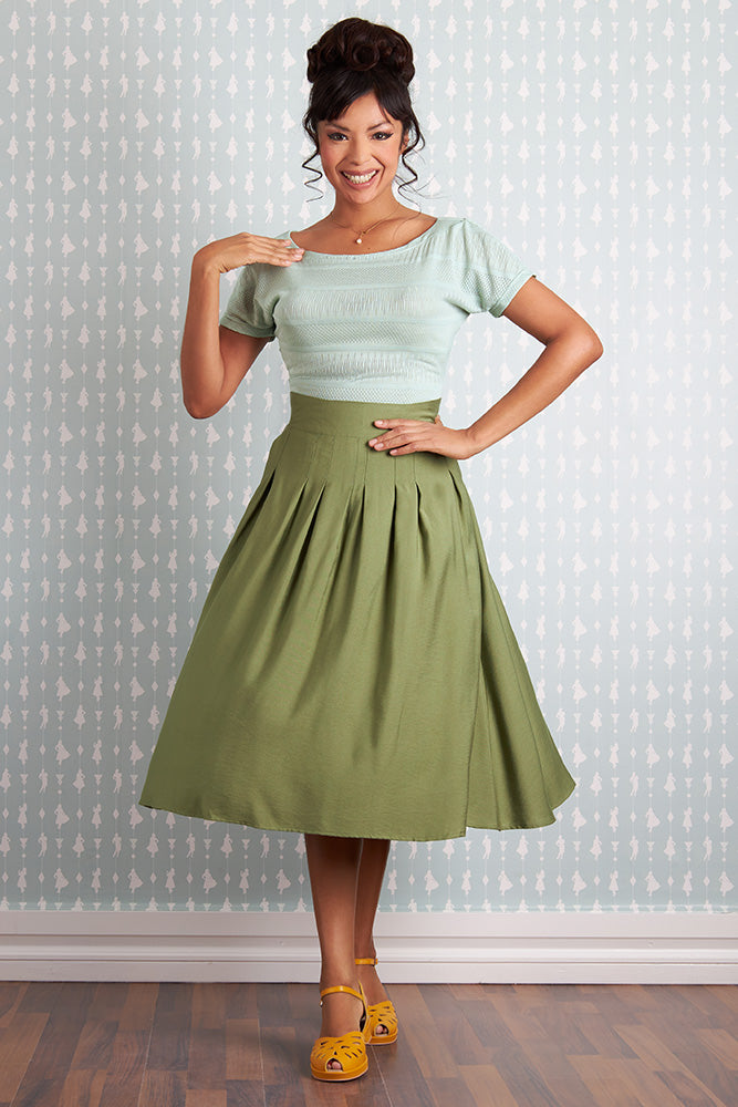 Faltenrock Francoise-Gia - grasgrün - Dotty&Dan
